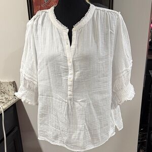 Southern tide Harlow White Women's Top Gauze Sz XL